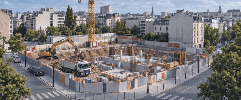 Construction d’un immeuble de logements, du terrassement à la livraison